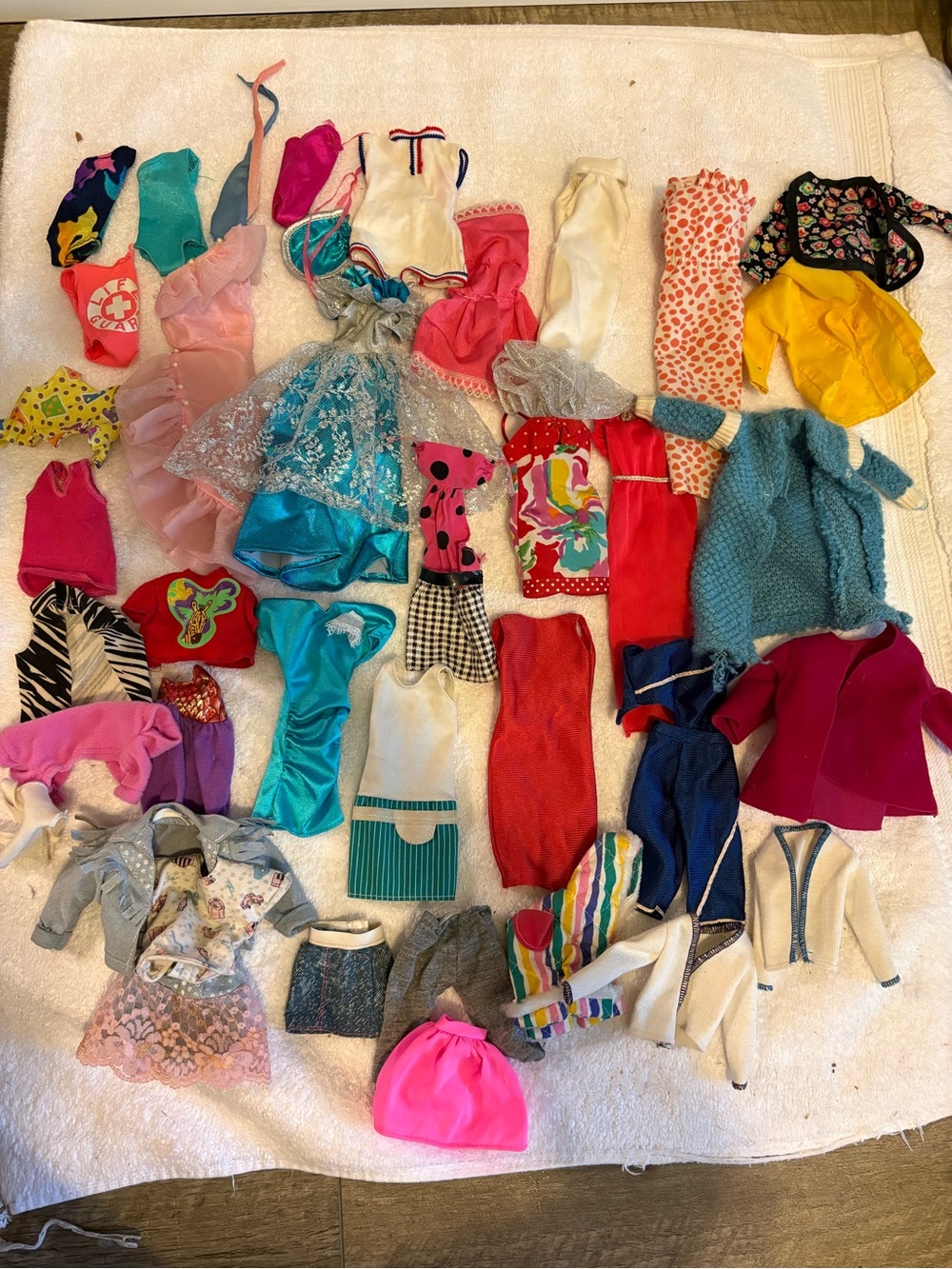 Lot of Vintage Barbie 1980s 1990s Clothing Dresses Skirt Top Sweater Swim Suit